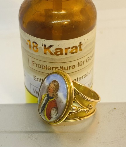 Antiker goldring 18k trachten - antiker,