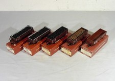 Konvolut 5 Klein Modellbahn H0 offene Güterwagen, gealtert, teilw. Ladung, OVP