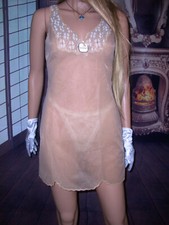 Vintage Triumph Charmeuse transparentes Unterkleid 38 Pin Up Negligee NEU   (sa6