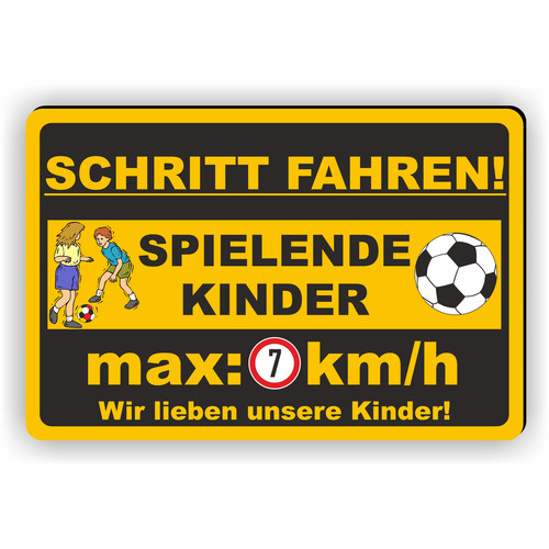 Spielende kinder schild - spielende,