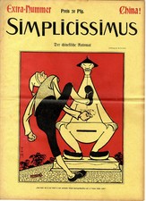 China Zahl-Automat Christentum Graf Waldersee Satire Orig.Extra-Blatt von 1901