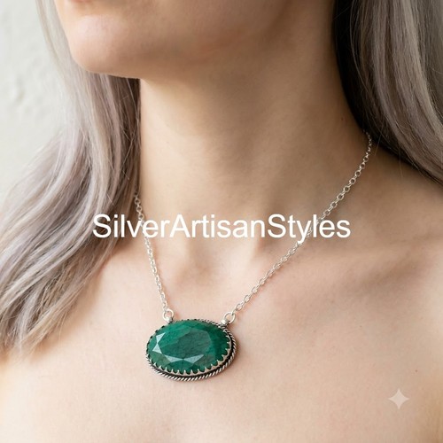 Smaragd anhänger 925 sterling - 925,