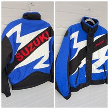 Suzuki Motorrad Jacke Gr. S Schwarz Blau Schriftzug Innenfutter Abnehmbar 