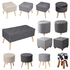 Sitzhocker Sitzwürfel Sitzbank Aufbewahrungsbox Truhen mit Fuß Leinen #1001