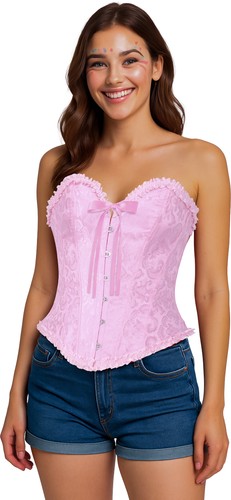 Corsage mit rüschen rosa - mit,