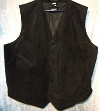 MEN PLUS BRAUN 100 % LEDER WESTE JACKE  Gr.  4XL 62/64 49/50