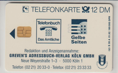 Telefonkarte 35a - telefonkarte, **