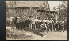 Foto Portrait Handwerker Arbeiter Aveling Porter Dampfstraßenwalze Name Schild