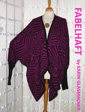KARIN GLASMACHER  CAPE ETHNO Strick  46/03 OVERSIZE 50 52 54 56  schwarz MAGENTA