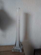 Dachbodenfund hohe schlanke Vase aus Glas, weiß, Retro Vintage modernes Design 