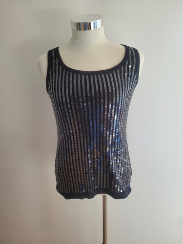 Damen glitzer pailletten - glitzer, top