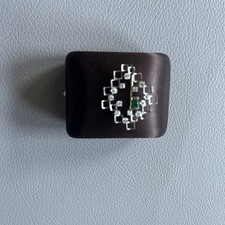 brosche weißgold 750 diamanten smaragde