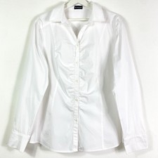 Samoon Gerry Weber Bluse Damen Oberteil Hemd Hemdbluse Gr.42 Weiß Langarm