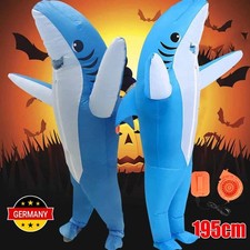 190CM Selbstaufblasbares Unisex Kostüm Hai aufblasbar BlowUp Fasching Karneval