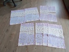 Vorhänge Scheibengardine 8 Teile, lila/weiß, modern mit Tunnel für Stange