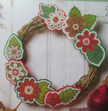 Stickvorlage "Festliche Blüten - auf Canvas-Stramin o.ä.gestickt" Kreuzstich