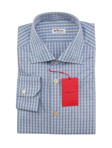 Kiton hellblau kariert - kiton,