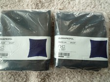 Selten, 2x Ikea Samt-Kissenhüllen Eldkaprifol mit schöner Steppung, dunkelblau