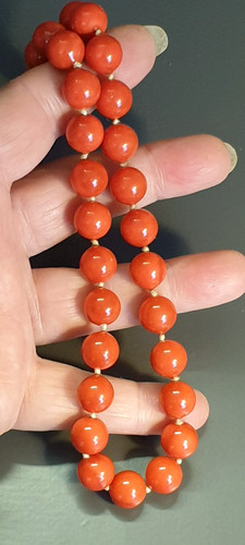 Rote kugelkette perlenkette - rote,