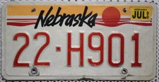 Nebraska USA Nummernschild US License Plate KFZ Auto-Kennzeichen Schild 22H901