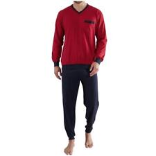 Götzburg Herren langer Schlafanzug Baumwolle Manhatten zweiteiliger Pyjama