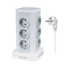 12 Fach Steckdosenleiste mit USB Mehrfachsteckdose Steckdosenturm Multisteckdose