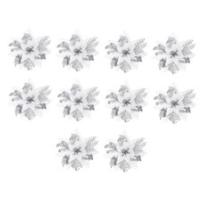10x Kunstblumen Glitzer Blumen