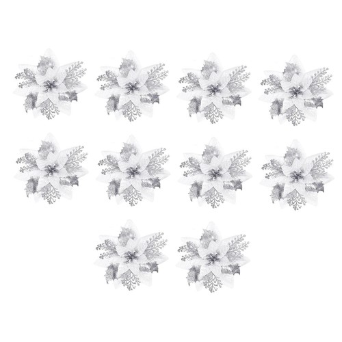 10x kunstblumen glitzer blumen - glitzer,