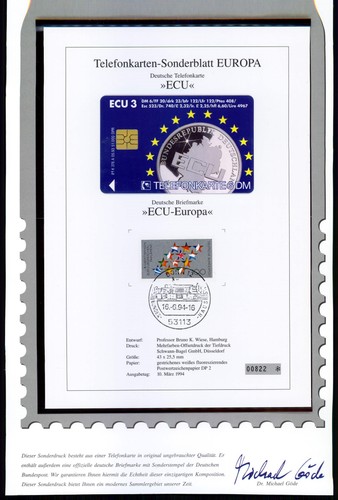 Brd telefonkarten sonderblatt - brd, telefonkarten-sonderblatt