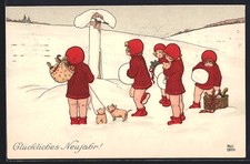 Künstler-AK Pauli Ebner: Glückliches Neujahr! 1910 