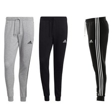 adidas Jogginghose Sporthose Herren 3 Streifen Fleece innen Freizeithose schwarz