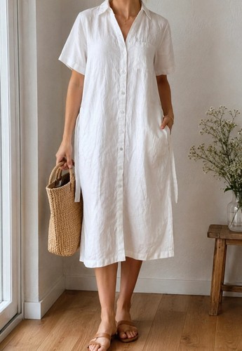 Neues leinen kleid - gr, 48