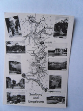 AK Bleiloch Stausee Saalburg Lobenstein Harra Saaldorf Burgk 1959 Landkarte Map