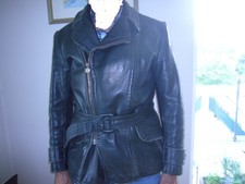 Motorrad Lederjacke Herren 50er Jahre mit Mütze