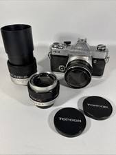 Topcon IC-1 Auto SLR 35mm Spiegelreflexkamera analog Body Gehäuse + 3 Objektive
