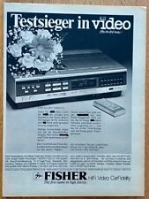 Fisher VHS Videorecorder P-530 Original 1983 Vintage Advert Werbung Reklame
