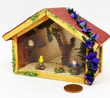 Puppenhaus Stained Holz Voliere Mit Vögel 1:12 Maßstab Tumdee Gartenzubehör 2S