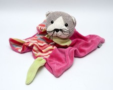 STERNTALER Katze Frottee grau rosa pink groß 29 x 29 cm Schmusetuch