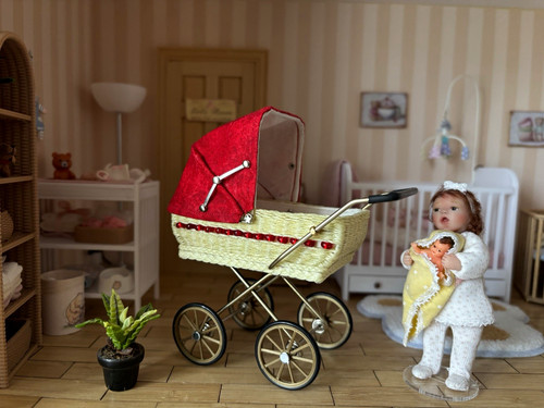 Puppenwagen beige rot - beige/rot, aus