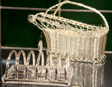 antik Toastbrotständer silber