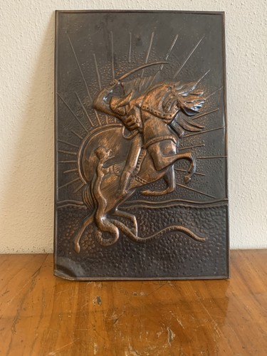 Original kupfer reiter - kupfer, relief