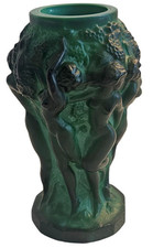 Jugendstil Malachitglas - Vase / Curt Schlevogt - Gablonz um 1920-1930