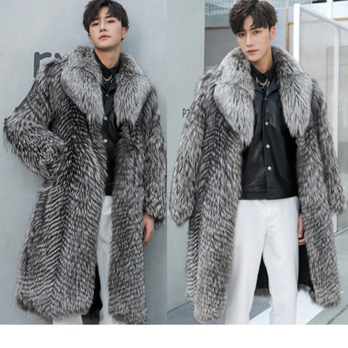 Herren wintermantel pelzmantel - wintermantel,