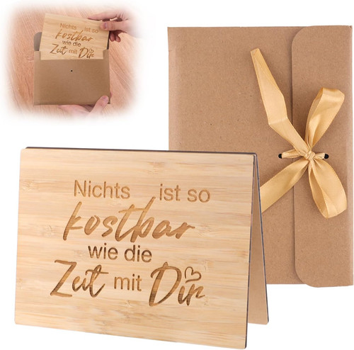 Holz grußkarte mit umschlag - holz,