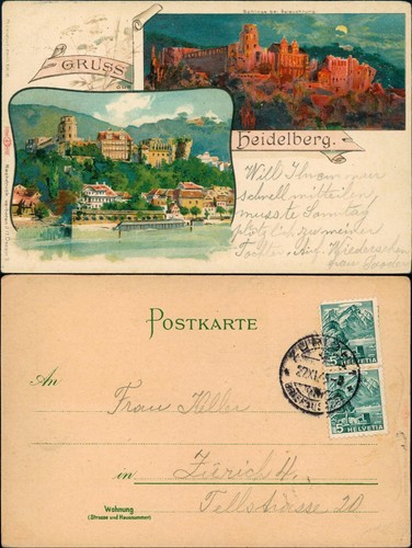 Ansichtskarte heidelberg - ansichtskarte,