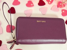 Echtleder Damen-Geldbörse - Langformat, großes Fassungsvermögen, doppelter Reiß