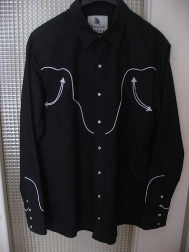 Westernbluse,Langarm,schwarz