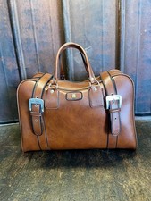 Vintage Tasche Goldkrone Ledertasche Kunstleder Braun Reisetasche Bürotasche