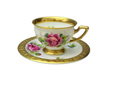 Rosenthal Maria Mokkatasse Blumenmalerei mit Gold