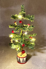 Weihnachtsbaum Christbaum Miniatur beleuchtet Pilz Puppenstube Glas Trommel 18cm